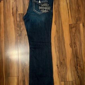 Harley-Davidson Dark Blue Bootcut Jeans with Studded Pocket